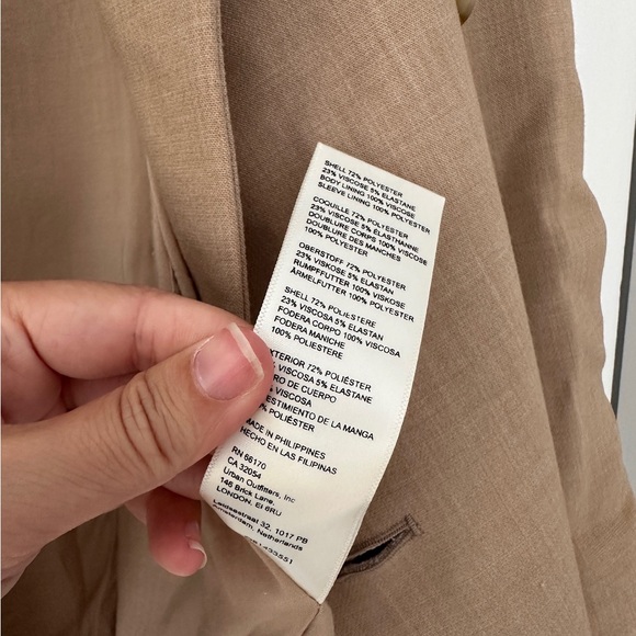 Anthropologie Maeve Double Breasted Boyfriend Shoulder Pads Camel Blazer Size 4 - Picture 12 of 12